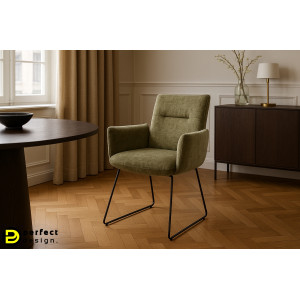 KILEN prémium zsenília étkezőszék - zöld/szürke