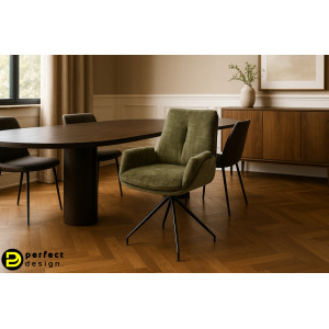 MELBA prémium zsenília étkezőszék - zöld/szürke