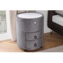 SIGNUM modern bársony éjjeliszekrény - szürke