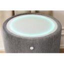 SIGNUM modern bársony éjjeliszekrény - szürke