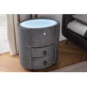 SIGNUM OVAL  modern bársony éjjeliszekrény - szürke