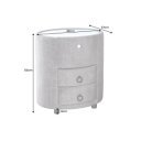 SIGNUM OVAL  modern bársony éjjeliszekrény - szürke