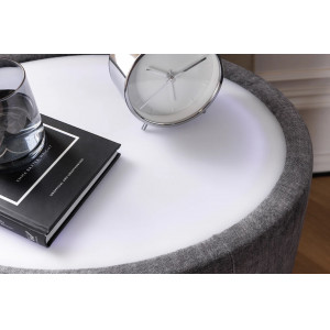SIGNUM OVAL  modern bársony éjjeliszekrény - szürke