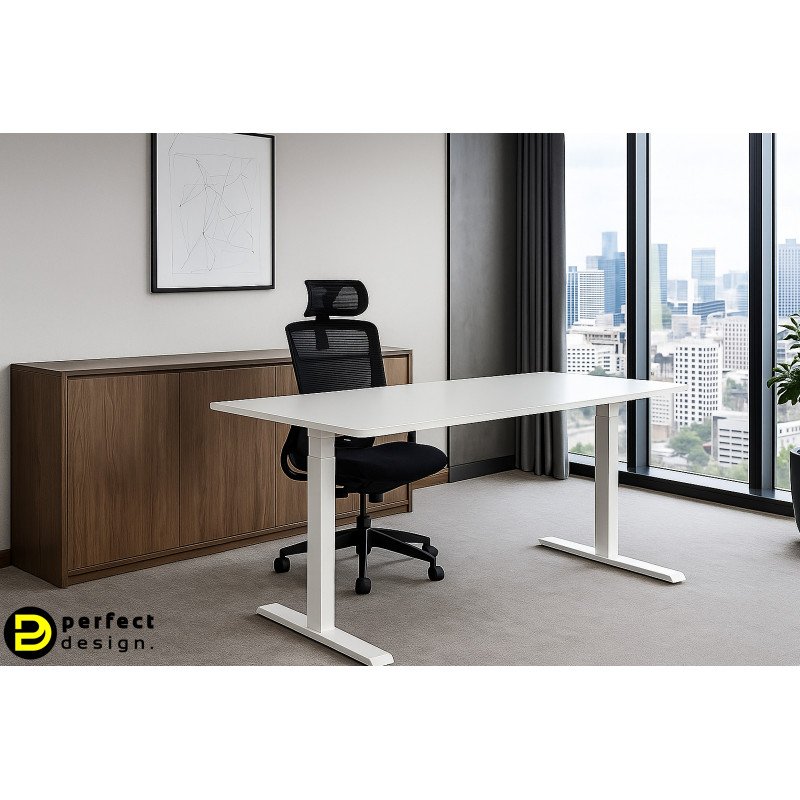 WHITE DESK állítható magasságú íróasztal - 140cm