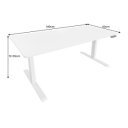 WHITE DESK állítható magasságú íróasztal - 140cm