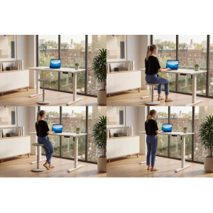 WHITE DESK állítható magasságú íróasztal - 140cm