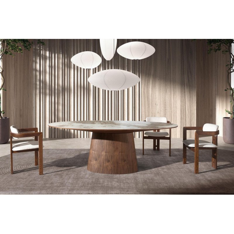 GODELLO prémium kerámia/dió étkezőasztal - 220cm