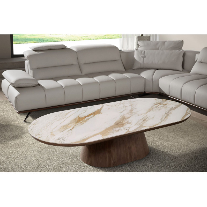 MACABEO prémium kerámia/dió dohányzóasztal - 160cm