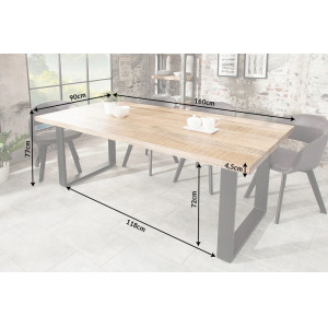CRAFTER tömör mangófa étkezőasztal - 160cm
