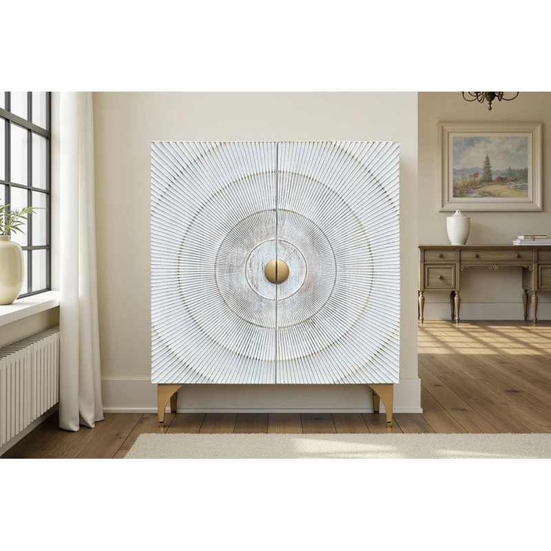 GOLDEN SUNSET design szekrény - 120cm - fehér