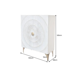 GOLDEN SUNSET design szekrény - 120cm - fehér