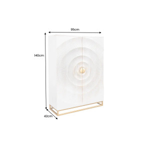 GOLDEN SUNSET exkluzív mangófa bárszekrény - 140cm - fehér