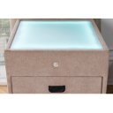 PARIS modern bársony éjjeliszekrény - beige