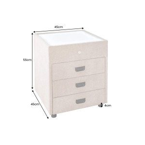 PARIS modern bársony éjjeliszekrény - beige