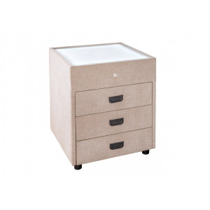 PARIS modern bársony éjjeliszekrény - beige