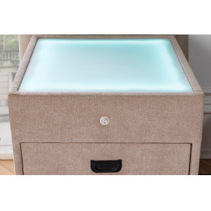 PARIS modern bársony éjjeliszekrény - beige
