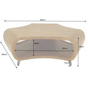 ORGANIC LIVING tömör akác dohányzóasztal - 90cm