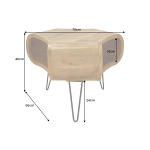 ORGANIC LIVING tömör akác dohányzóasztal - 70cm