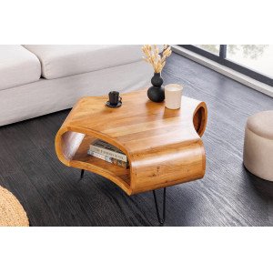 ORGANIC LIVING tömör akác dohányzóasztal - 70cm Fa