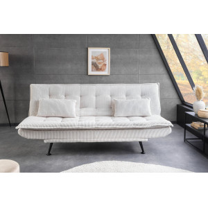 JAZZ modern kordbársony kanapéágy - 195cm - beige/zöld/szürke