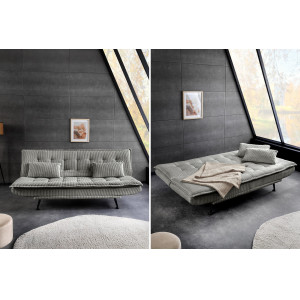 JAZZ modern kordbársony kanapéágy - 195cm - beige/zöld/szürke