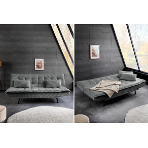 JAZZ modern kordbársony kanapéágy - 195cm - beige/zöld/szürke