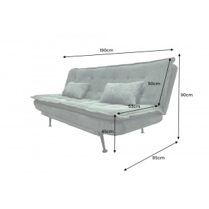 JAZZ modern kordbársony kanapéágy - 195cm - beige/zöld/szürke