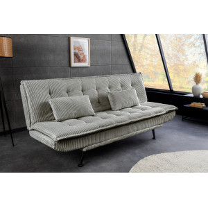 JAZZ modern kordbársony kanapéágy - 195cm - beige/zöld/szürke