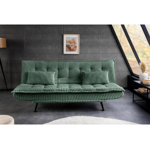JAZZ modern kordbársony kanapéágy - 195cm - beige/zöld/szürke
