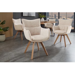 VOGUE modern forgatható szék - beige/szürke/barna