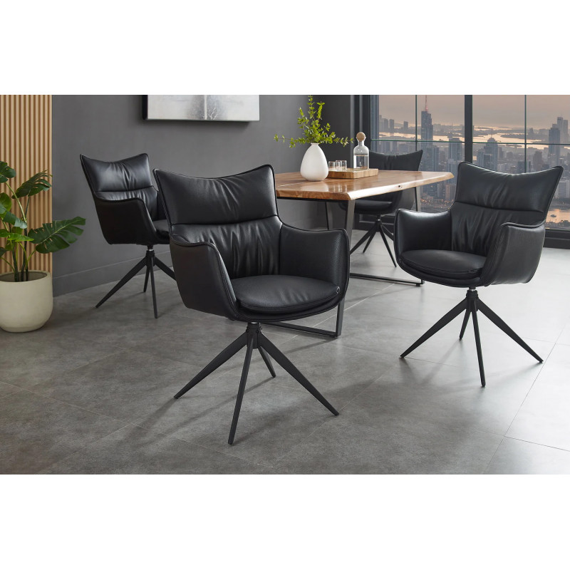 VOGUE design forgatható szék  - fekete