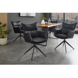 VOGUE design forgatható szék  - fekete INVICTA