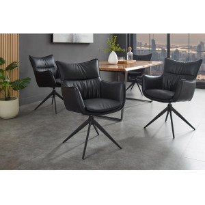 VOGUE design forgatható szék  - fekete INVICTA