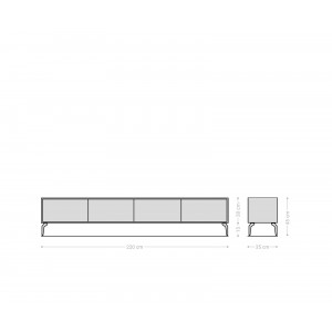 KLEO prémium akác TV-szekrény - 200/220cm
