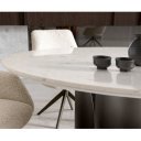 LUCENTE prémium márvány étkezőasztal - 140cm - arany/ezüst