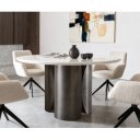 LUCENTE prémium márvány étkezőasztal - 140cm - arany/ezüst