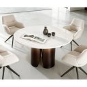 LUCENTE prémium márvány étkezőasztal - 140cm - arany/ezüst