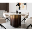 LUCENTE prémium márvány étkezőasztal - 140cm - arany/ezüst