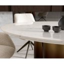 LUCENTE prémium márvány étkezőasztal - 140cm - arany/ezüst