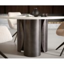 LUCENTE prémium márvány étkezőasztal - 140cm - arany/ezüst