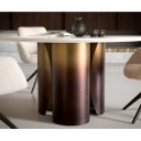 LUCENTE prémium márvány étkezőasztal - 140cm - arany/ezüst