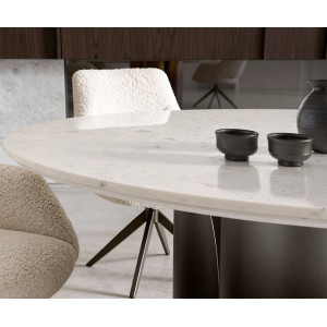 LUCENTE prémium márvány étkezőasztal - 140m - arany/ezüst