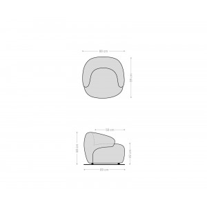 BONILLA design fotel - beige/szürke