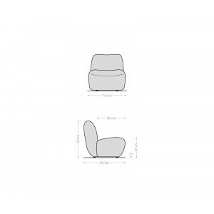 KORALIS design fotel - barna/ szürke/ beige