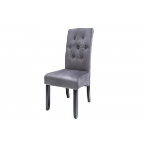 VALENTINO modern bársony étkezőszék - szürke