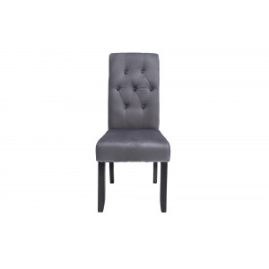 VALENTINO modern bársony étkezőszék - szürke