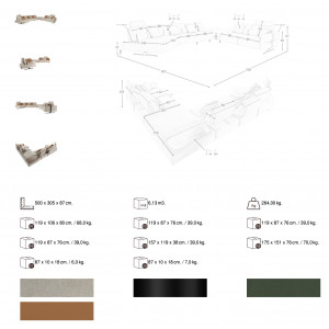 MERANZO prémium sarokkanapé - balos kivitel