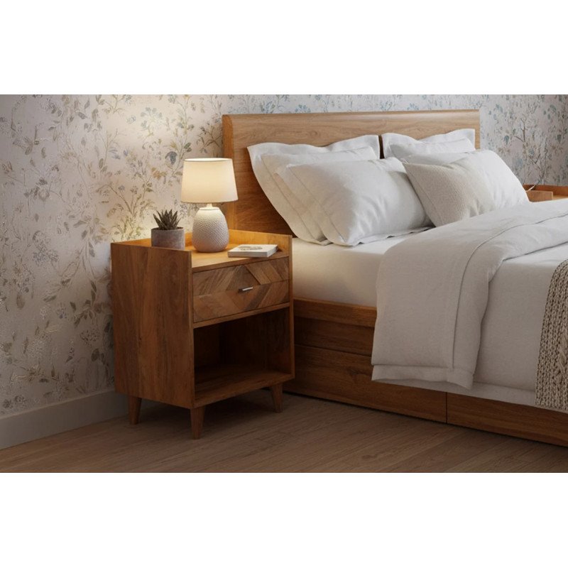 INFINITY modern mangófa éjjeliszekrény