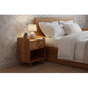 INFINITY modern mangófa éjjeliszekrény Éjjeliszekrények