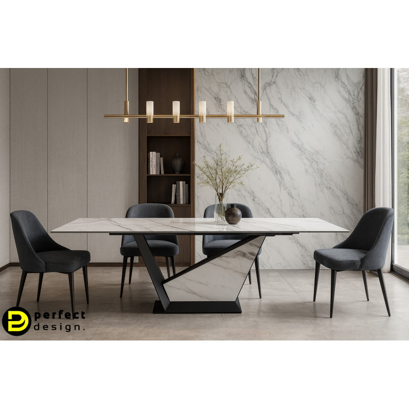 GALEONE prémium kerámia bővíthető étkezőasztal - 160-240cm - calacatta